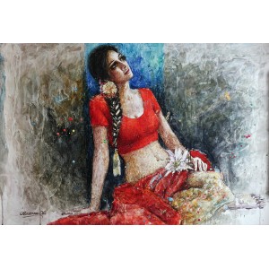 Moazzam Ali, 30 x 42 Inch, Water Color on Paper, Figurative Painting, AC-MOZ-006